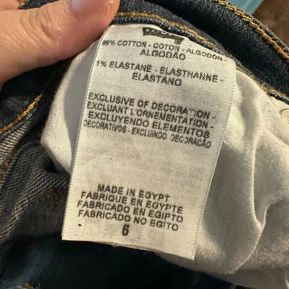 Levi’s 515 Bootcut Jeans Women’s Size 6 Blue Denim Embelleshed - Picture 9 of 9